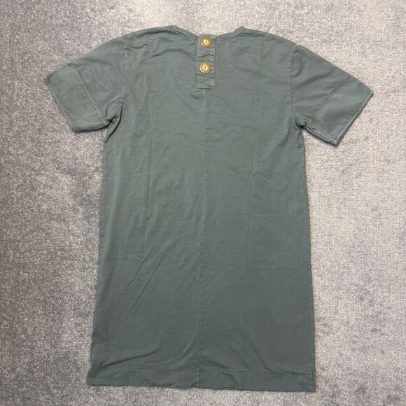 Zara Dress Womens Small Green Casual Loose Cotton T Shirt Military Army Buttons - Picture 8 of 10